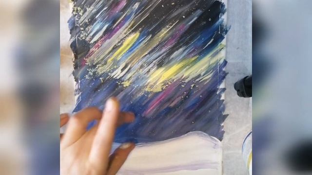 Северное сияние гуашью смотреть онлайн