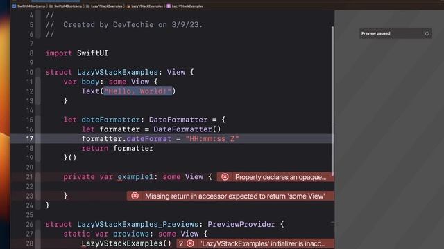 LazyVStack Intro: SwiftUI 4 смотреть онлайн
