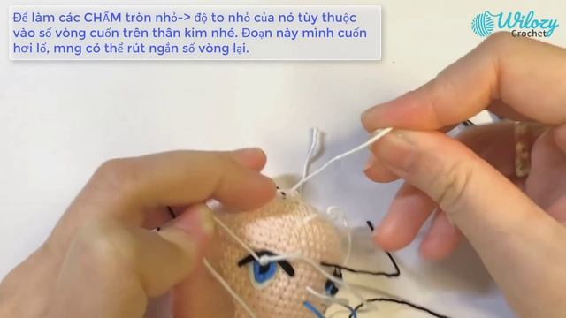 How To Crochet For Beginners: Embroider Eyes For Crochet Doll - Amigurumi Tutorial Free Doll Patter