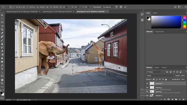 Animals walking on the streets - photoshop смотреть онлайн