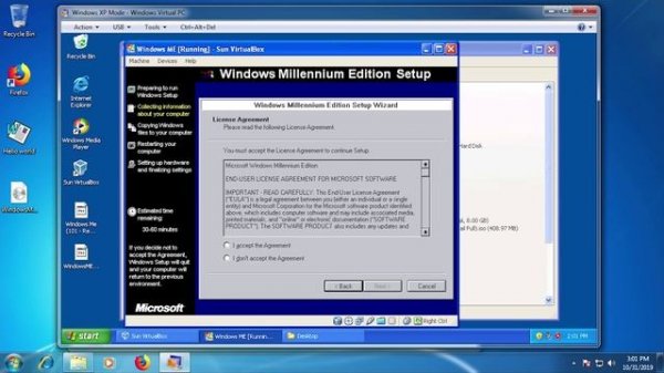 Installing Windows ME on Windows XP on Windows 7 on Windows 10 (Virtual Machine-ception)