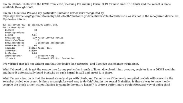 Setting up a single driver to be automatically compiled with DKMS from kernel tree смотреть онлайн
