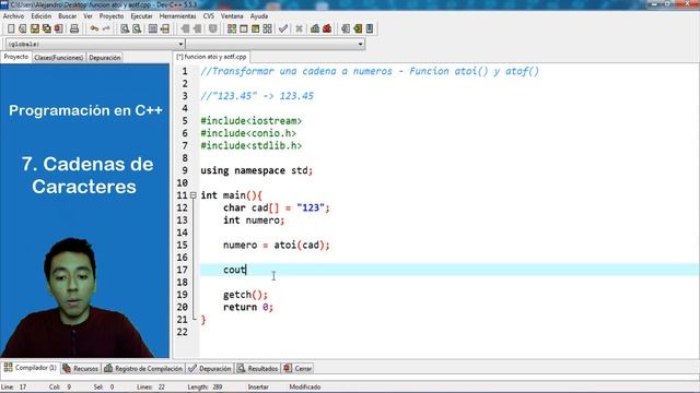 48. Programación en C++ || Cadenas || Transformar una cadena a números - Función atoi() y atof() смотреть онлайн