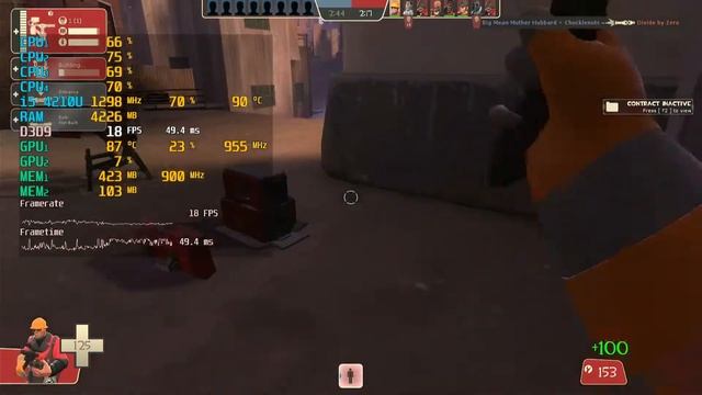 Team Fortress 2 i5 4210U NVIDIA GeForce 820M 6GB DDR3 1600 BGA 1168 1600x900 MEDIUM ETTINGS смотреть онлайн