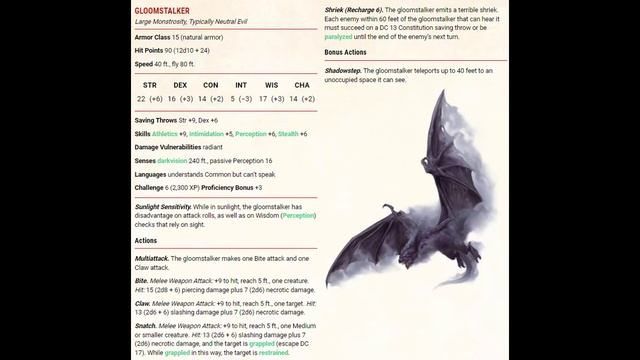 Gloomstalker: Call of the Netherdeep | D&D Blind Stat Block смотреть онлайн