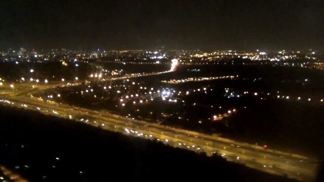 Beautiful night landing at Ben Gurion Airport, Tel Aviv, Israel смотреть онлайн