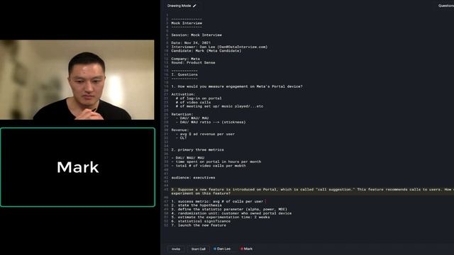 Meta Data Scientist Mock Interview - Call Suggestion on Portal | Product Metrics + AB Testing смотреть онлайн