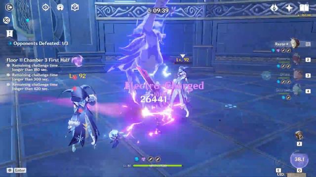 [Genshin Impact] 1.5 Spiral Abyss Floor 11 | 9 stars | Razor x Keqing carries смотреть онлайн