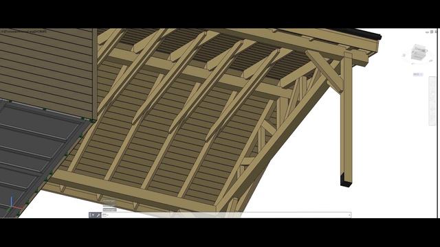 Проект навеса из клееного бруса. Навес с теплым хоз блоком. Фасады кедрал смотреть онлайн