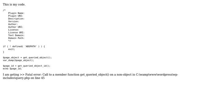Wordpress: How to get current page id through the plugin? смотреть онлайн