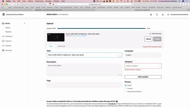 How to UPLOAD a Video on Dailymotion - Basic Tutorial | New смотреть онлайн