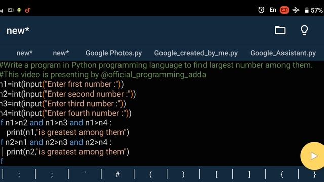 Program to find largest number among them in Python programming language..#youtube#viral#programmin смотреть онлайн