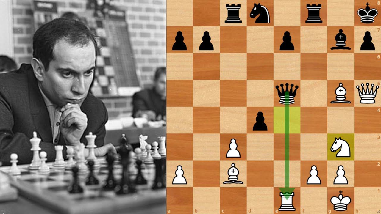 Михаил Таль ЖЕРТВУЕТ фигуры Анатолию Карпову и РАЗНОСИТ защиту Каро-Канн смотреть онлайн