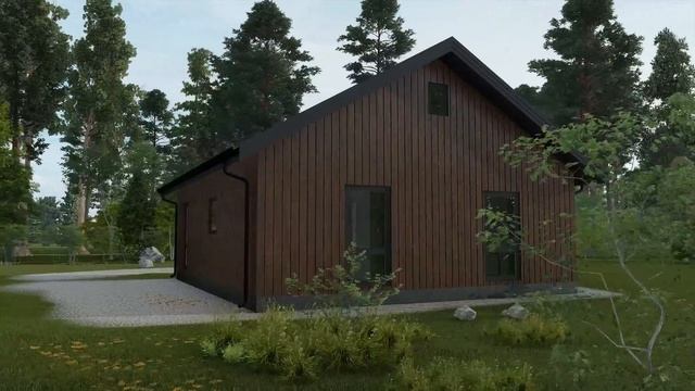 Одноэтажный дом из газобетона 9х10//Проект дома в стиле минимализм смотреть онлайн