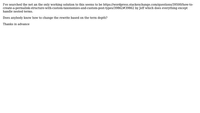 Wordpress: Rewrite rules for varying nested terms of custom taxonomy смотреть онлайн