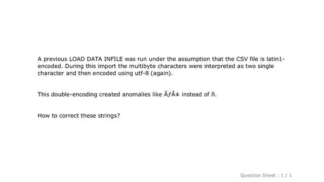 MySQL : How to fix double-encoded UTF8 characters (in an utf-8 table) смотреть онлайн