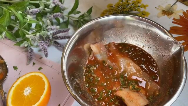 Минтай в апельсиновом маринаде на мангале! смотреть онлайн