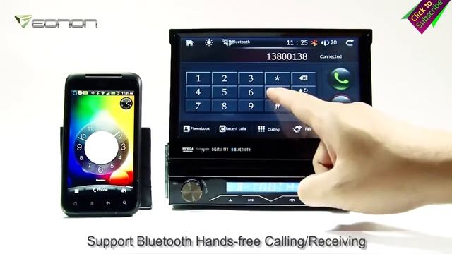 HD 7 Inch Motorized Digital Touch Screen 1 Din Car DVD Player + GPS+BT смотреть онлайн