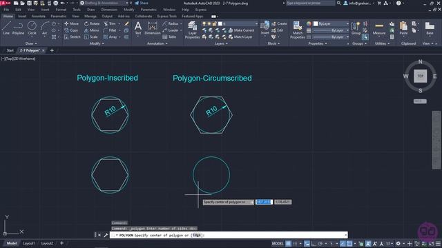 2-7 How to draw Polygons in AutoCAD (AutoCAD Tutorial) смотреть онлайн