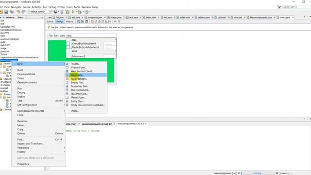 Java Swing menu components смотреть онлайн
