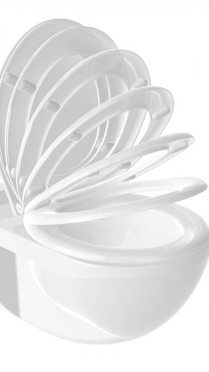 Установка сиденья с крышкой и системой опускания микролифт КП-01М на унитаз.