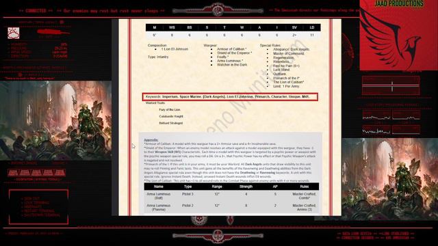 Lion El Johnson. Rules Discussion & Breakdown for 40k & The Long War. смотреть онлайн