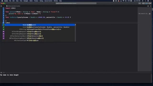 Swift Optional parameter functions смотреть онлайн