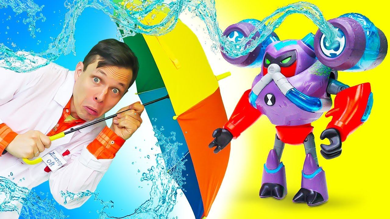 У Бен 10 сломались водяные пушки? Водохлест в клинике игрушек! Игры в больничку в видео для детей смотреть онлайн