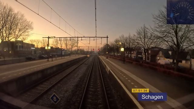 Train Cab Ride NL / Frozen Foggy Sunrise / Den Helder - Alkmaar / VIRM IC / February 2023 смотреть онлайн