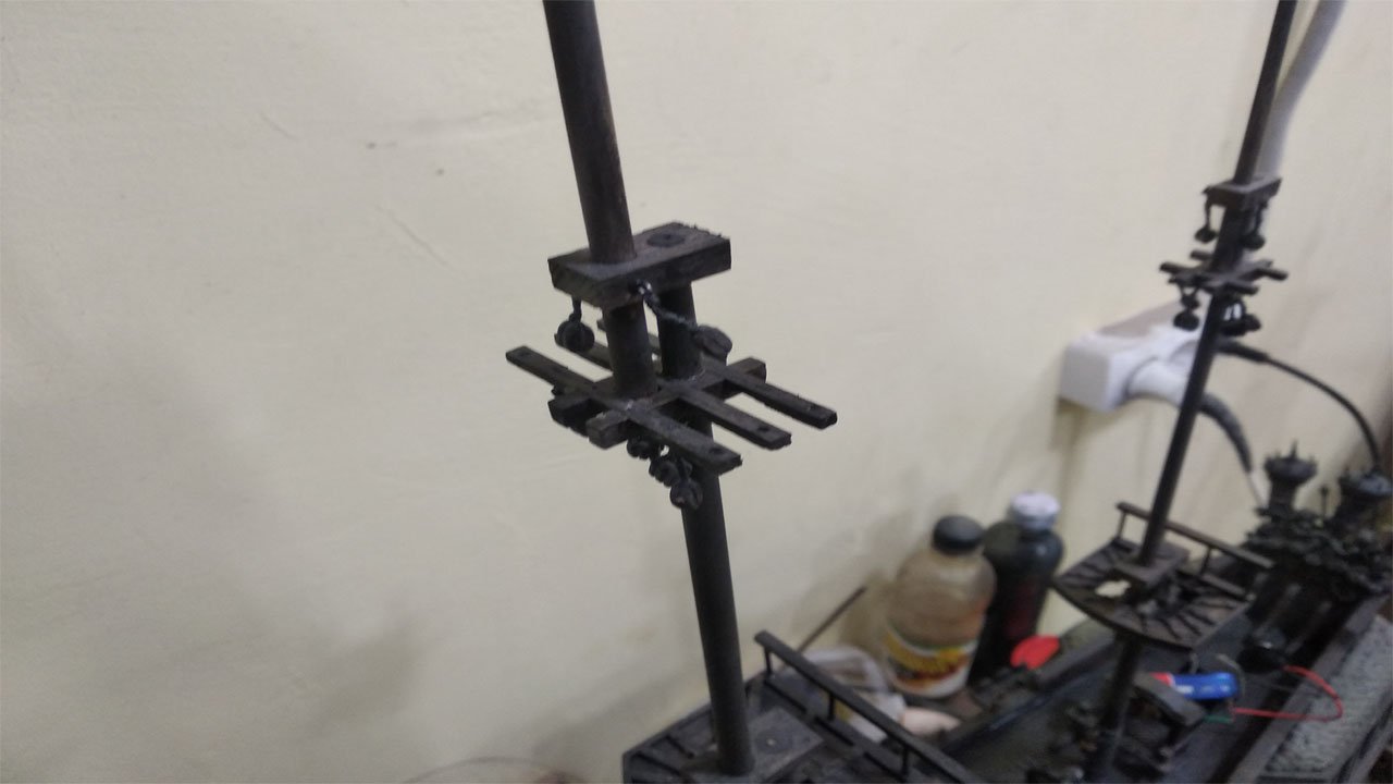 № 83 Сборка модели корабля черная жемчужина. Покраска и установка мачт. смотреть онлайн