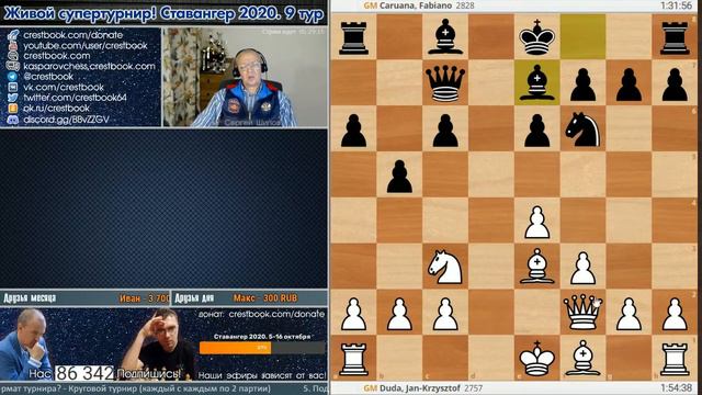 Обзор! Ставангер 2020. 9 тур 🎤 Сергей Шипов ♛ Шахматы смотреть онлайн