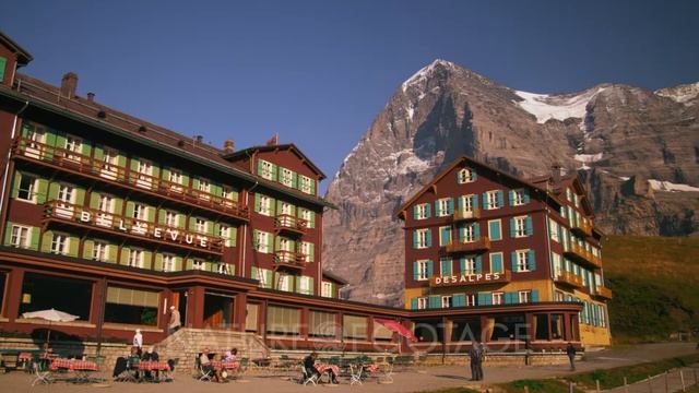 Pan of the colorful Bellevue Hotel Des Alpes смотреть онлайн