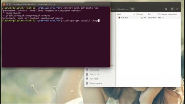 Как конвертировать PDF в JPG Ubuntu 16.04. ImageMagick