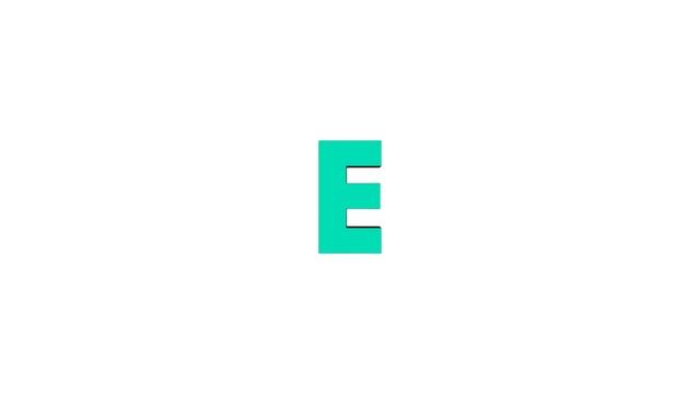 Alphabet E 3D rotation Lottie JSON animation смотреть онлайн