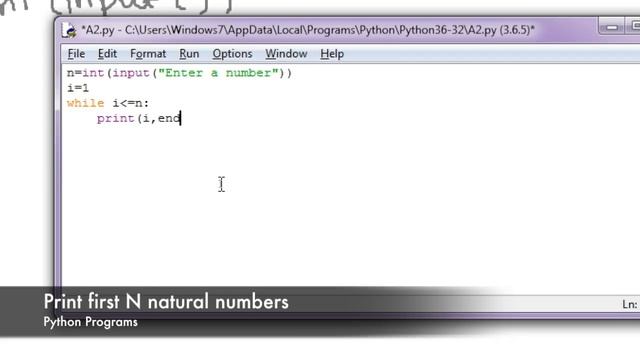 Python script to print first N natural numbers | MySirG.com смотреть онлайн