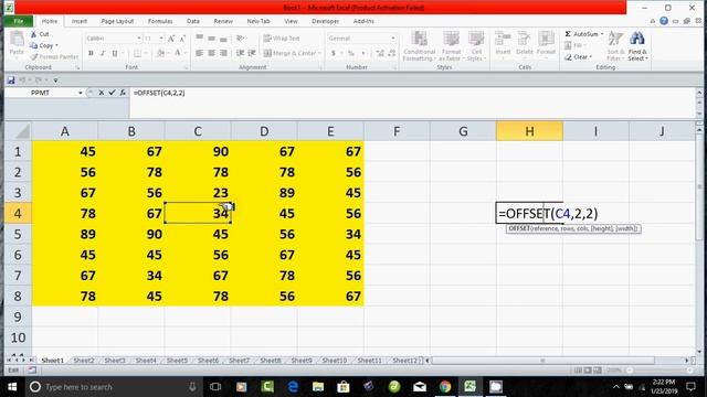 Offset Function in excel смотреть онлайн
