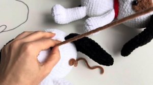Собачка Соня крючком из плюшевой пряжи / МК / Часть 2