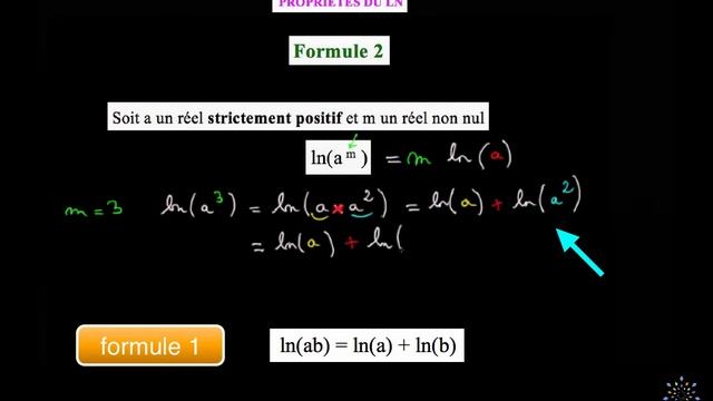 formule 2 : ln(a^m) = m * ln(a) смотреть онлайн