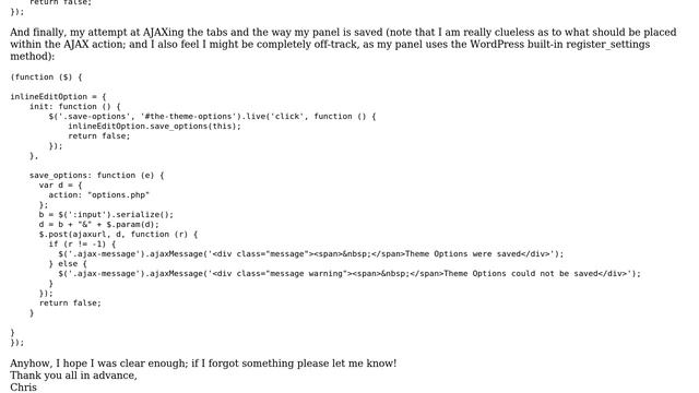 Wordpress: register_setting and AJAX? смотреть онлайн