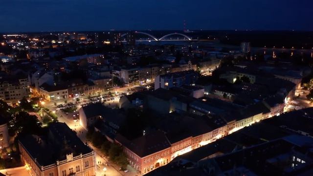 Novi Sad , Bei Nacht Dji Mavic 2 Pro Uncut Footage No Sound