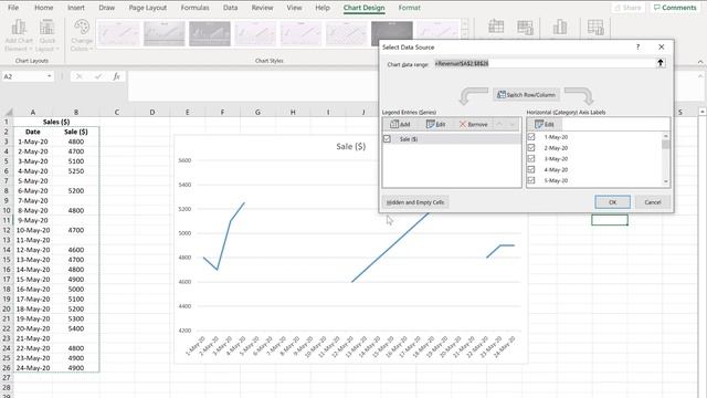 How to display missing data in an excel chart? смотреть онлайн