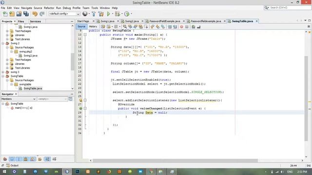 JAVA swing 6 : how to use JTable смотреть онлайн