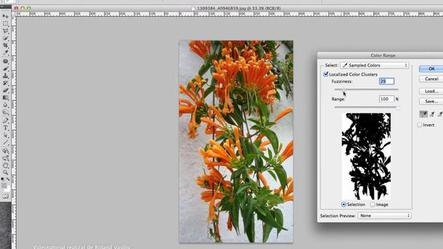 Selectia in Adobe Photoshop prin Color range смотреть онлайн
