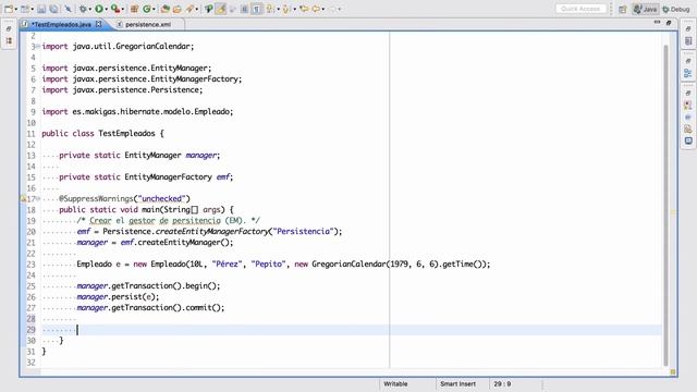 Java: JPA + Hibernate – 6. Insertando con persist смотреть онлайн