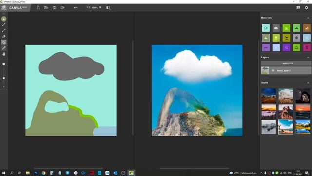 NVIDIA Canvas - как нарисовать пейзаж с помощью нейросетей смотреть онлайн