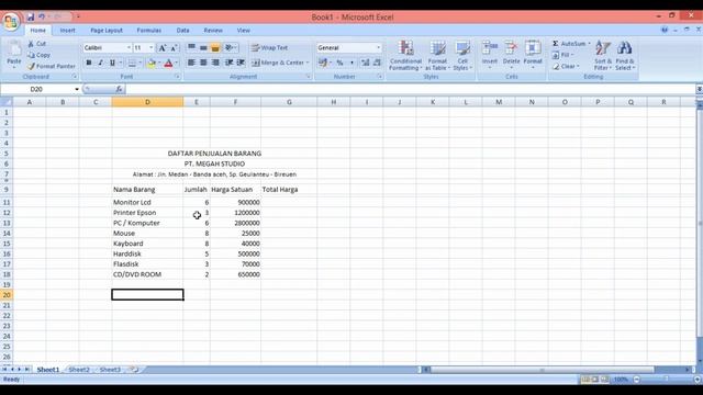 Tutorial mudah cara membuat Daftar Penjualan Barang dengan Aplikasi Microsoft Excel смотреть онлайн