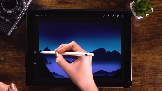 YOU Can Draw This LANDSCAPE in PROCREATE | easy landscape drawing tutorial with free brushes смотреть онлайн
