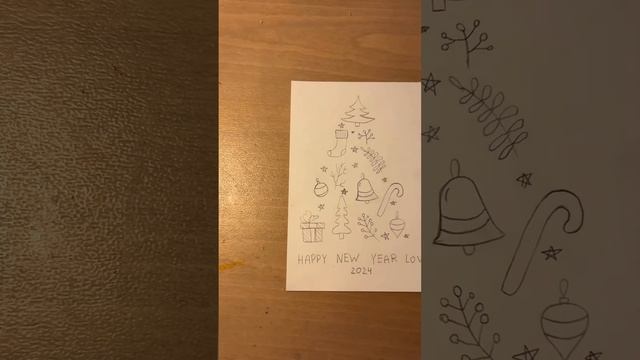 Новогодняя открытка #творчество #рисуем #идеи #открытки #открытка #новогодняяоткрытка #новыйгод смотреть онлайн