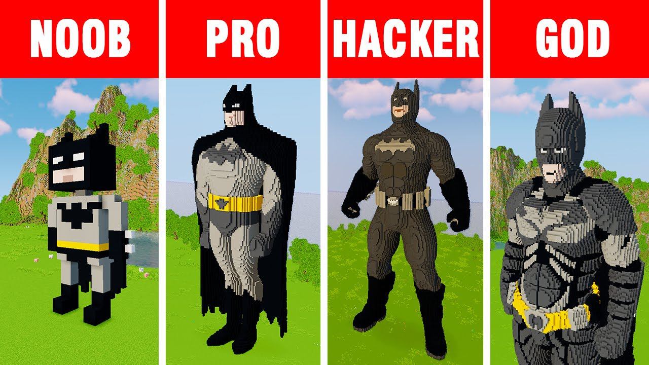 Minecraft NOOB vs PRO vs HACKER vs GOD: BATMAN 2022 STATUE BUILD CHALLENGE in Minecraft  Animation