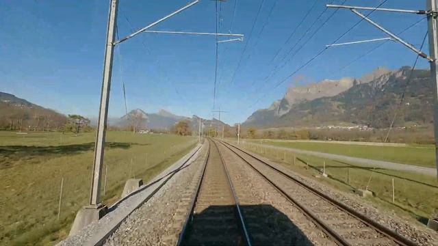 4K Führerstandsmitfahrt Chur - Sargans - Rheintal Schweiz Rhine-valley Switzerland Cabride Heididor смотреть онлайн